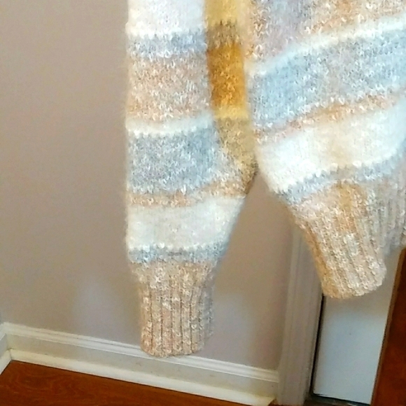 Shetland Scotland Cream Wool Blend Long Sleeves Pullover Sweater UK 46 US 14 - Picture 7 of 10